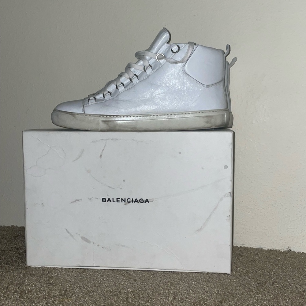 Balenciaga White Leather High-Tops